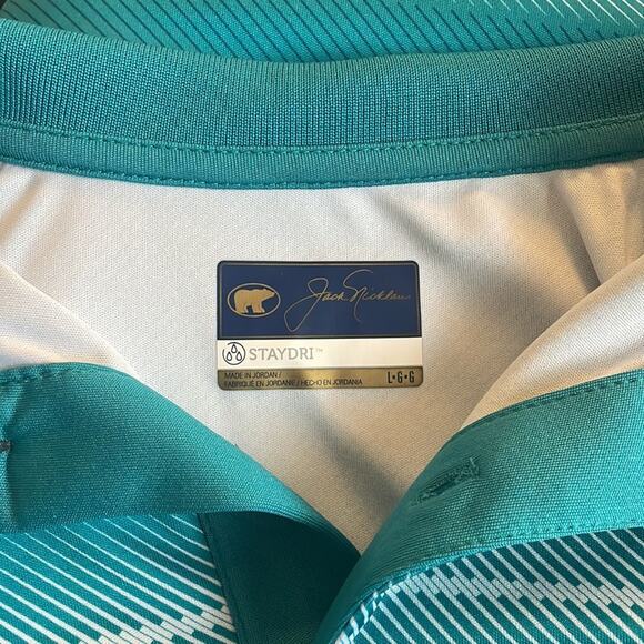 Jack Nicklaus Teal Green Golf Polo Stay Dri Philadelphia Eagles Stretch Athletic - Picture 5 of 7